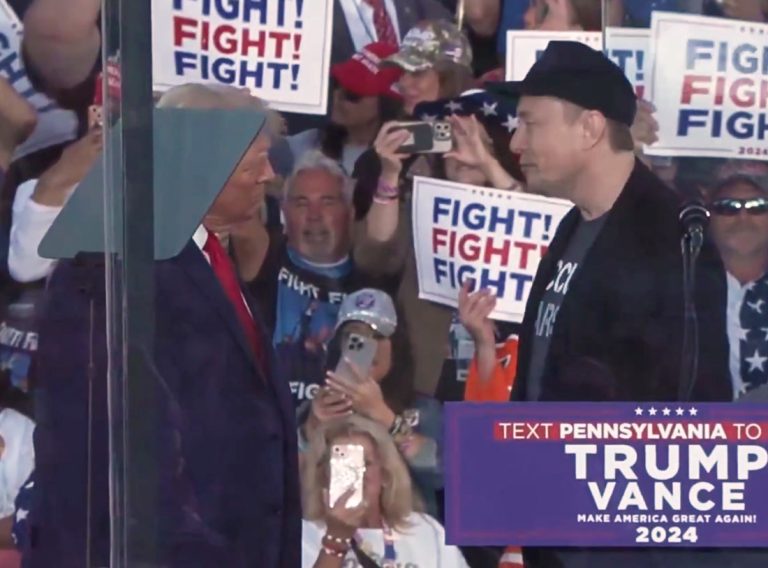 Elon Musk joins Trump at an election rally in Pennsylvania