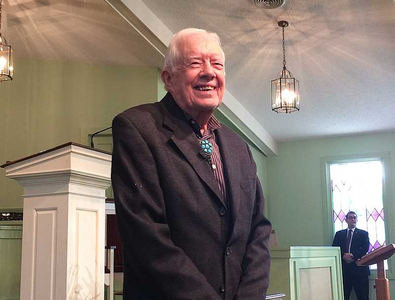 Jimmy Carter giving a sermon in Plains, Georgia