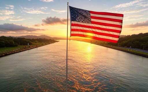 US-flag-over-the-Panama-Canal