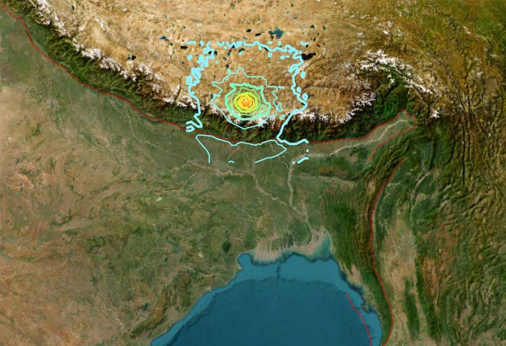 USGS-map-of-nepal-earthquake-january-2025